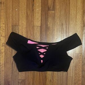 PINK Black off the shoulder bikini top